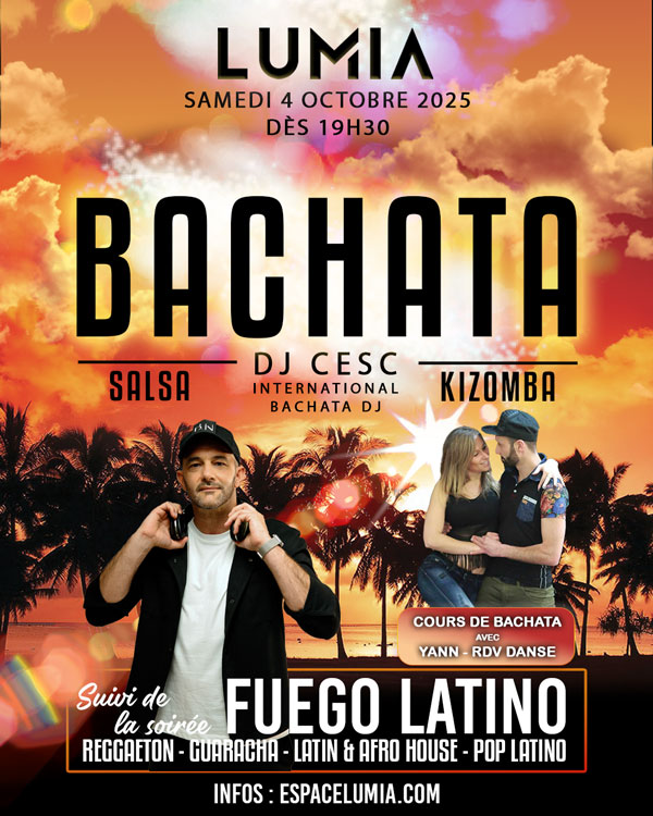 soirée bachata proche de genève samedi 4 octobre 2025
