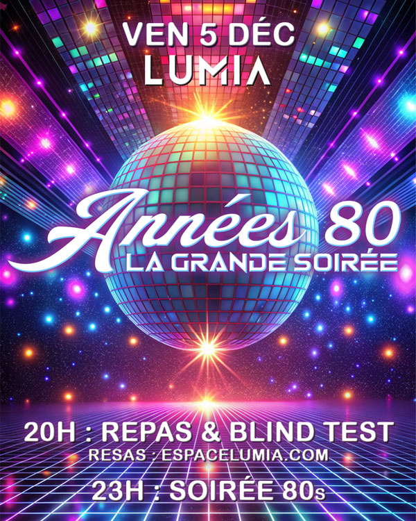 Affiche officielle de la soirée années 80 du Lumia